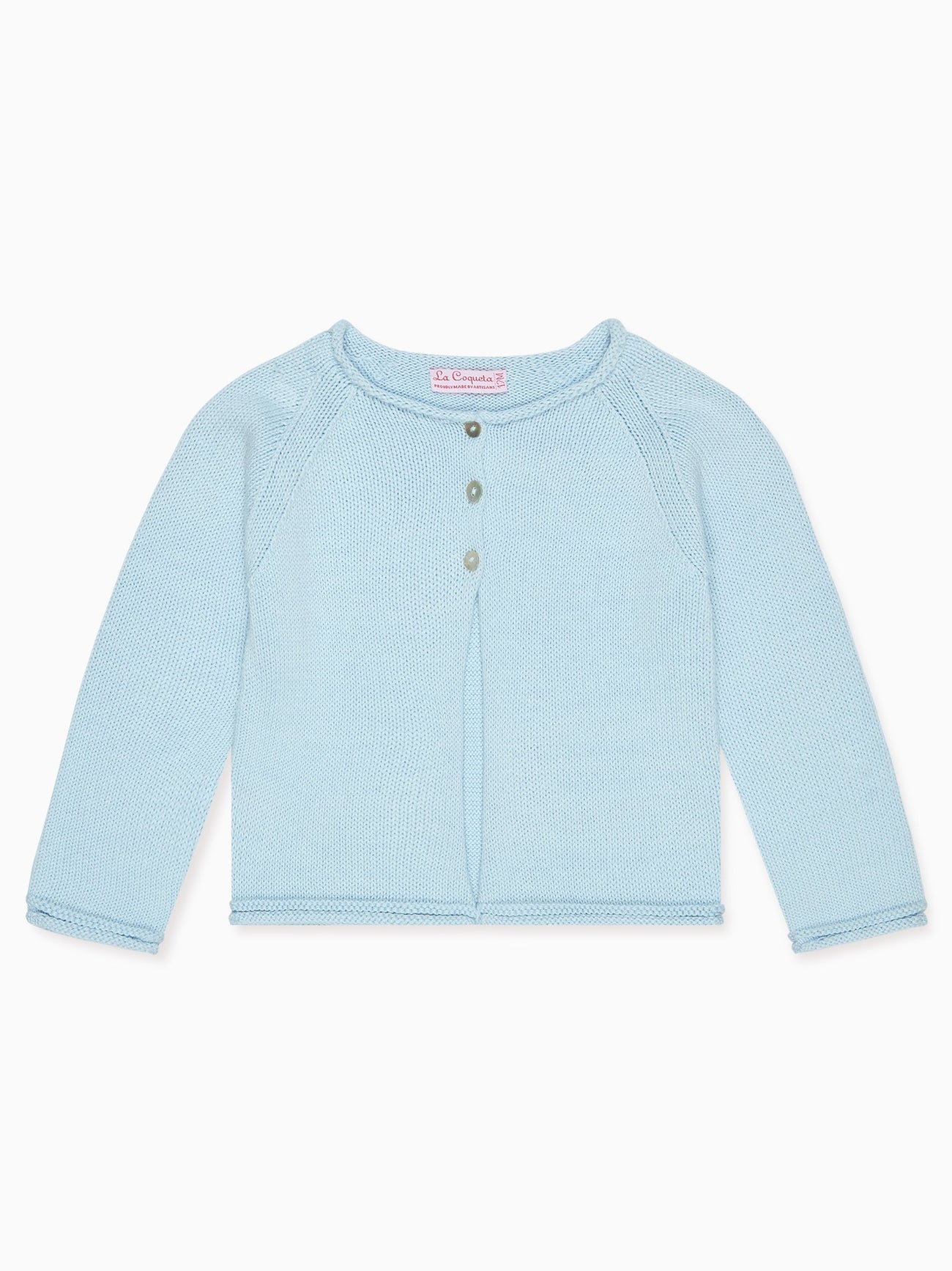 Dusty Blue Denia Cotton Baby Cardigan