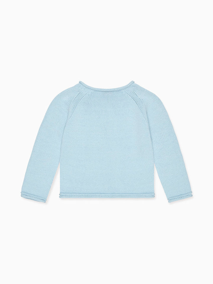 Dusty Blue Denia Cotton Baby Cardigan