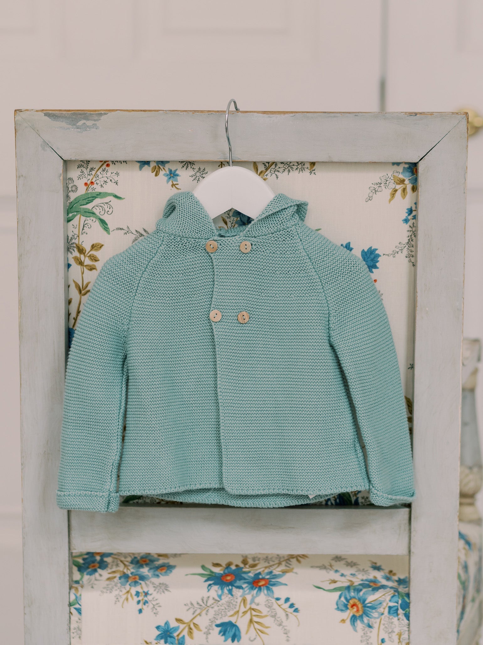 Sage Desi Cotton Baby Knitted Jacket