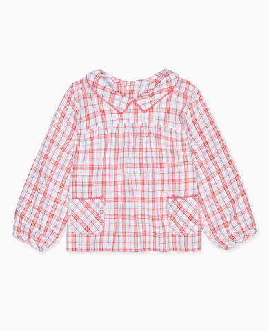 Red Check Devina Long Sleeve Baby Shirt