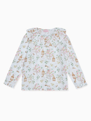 Ivory Blossom Diana Long Sleeve Girl Shirt