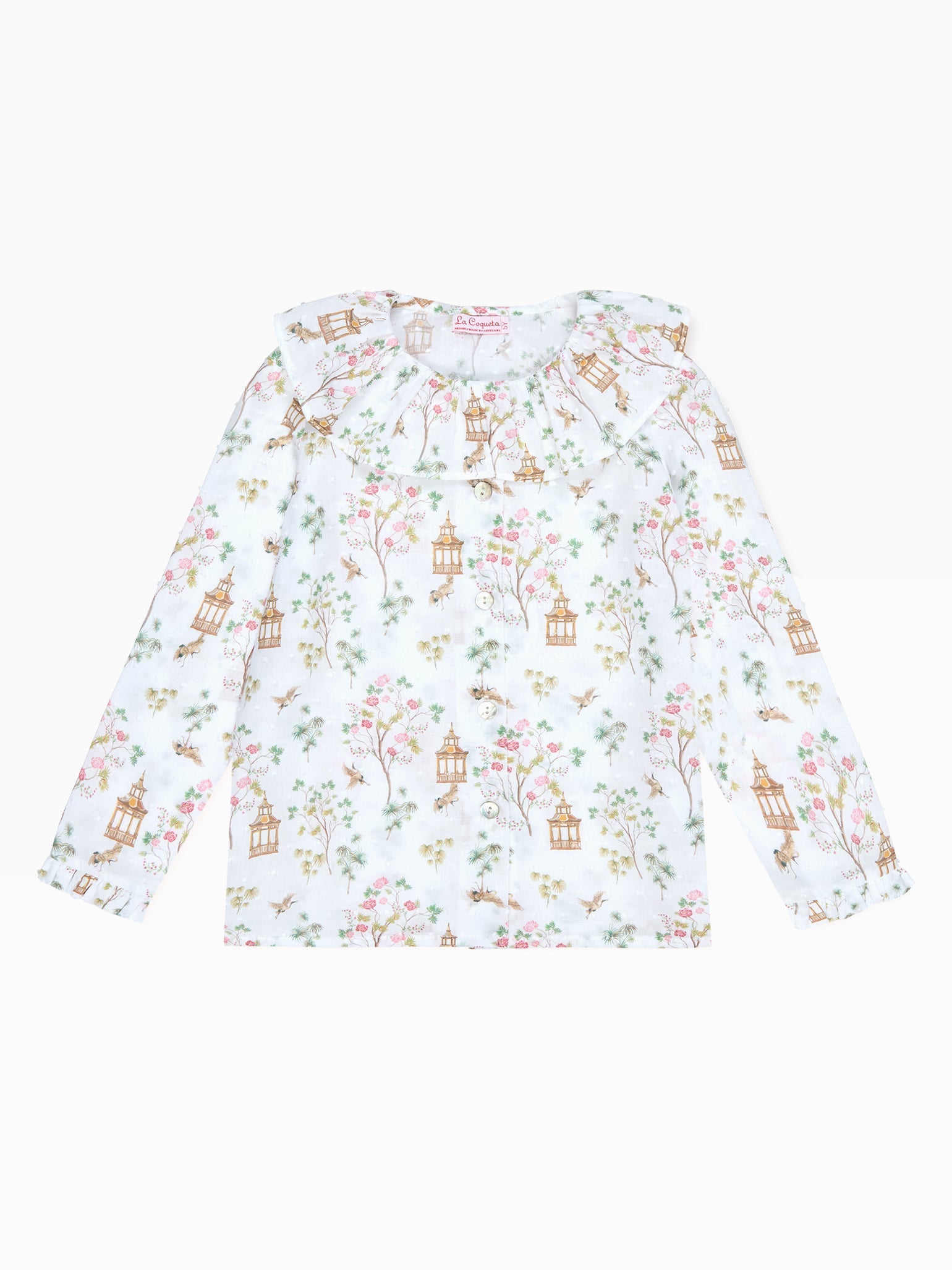 Ivory Blossom Diana Long Sleeve Girl Shirt