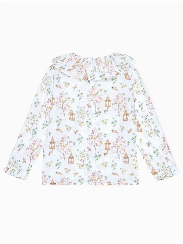 Ivory Blossom Diana Long Sleeve Girl Shirt