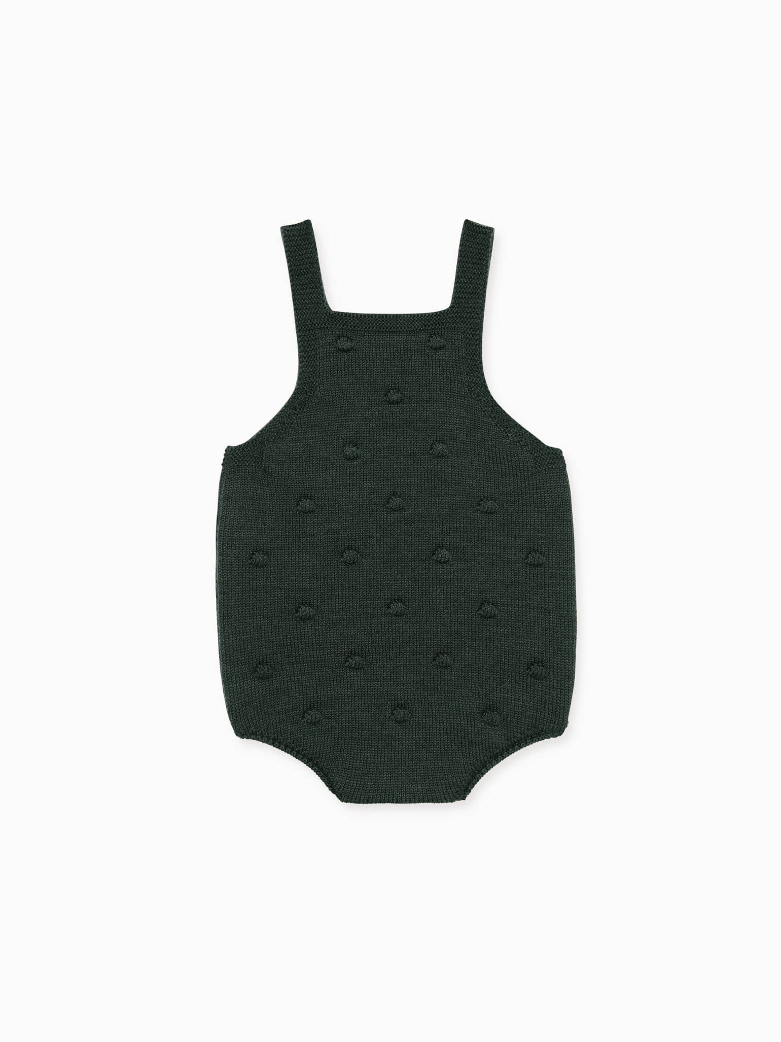 Olive Green Dima Merino Baby Dungarees