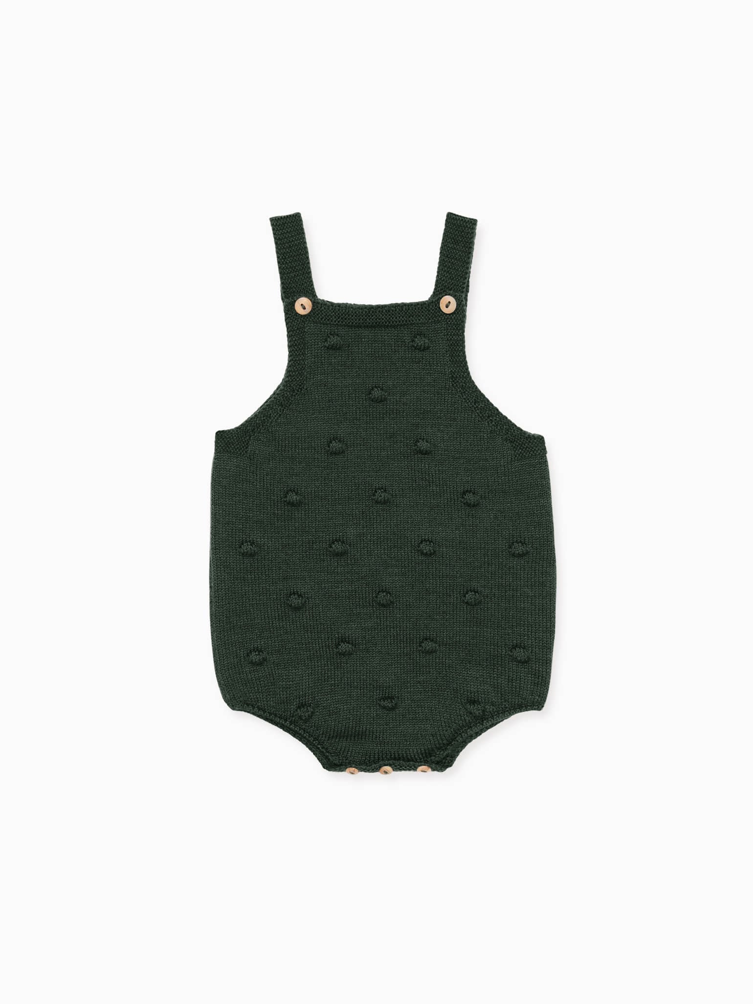 Olive Green Dima Merino Baby Dungarees