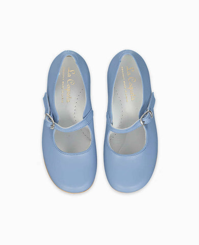 Dusty Blue Leather Girl Mary Jane Shoes