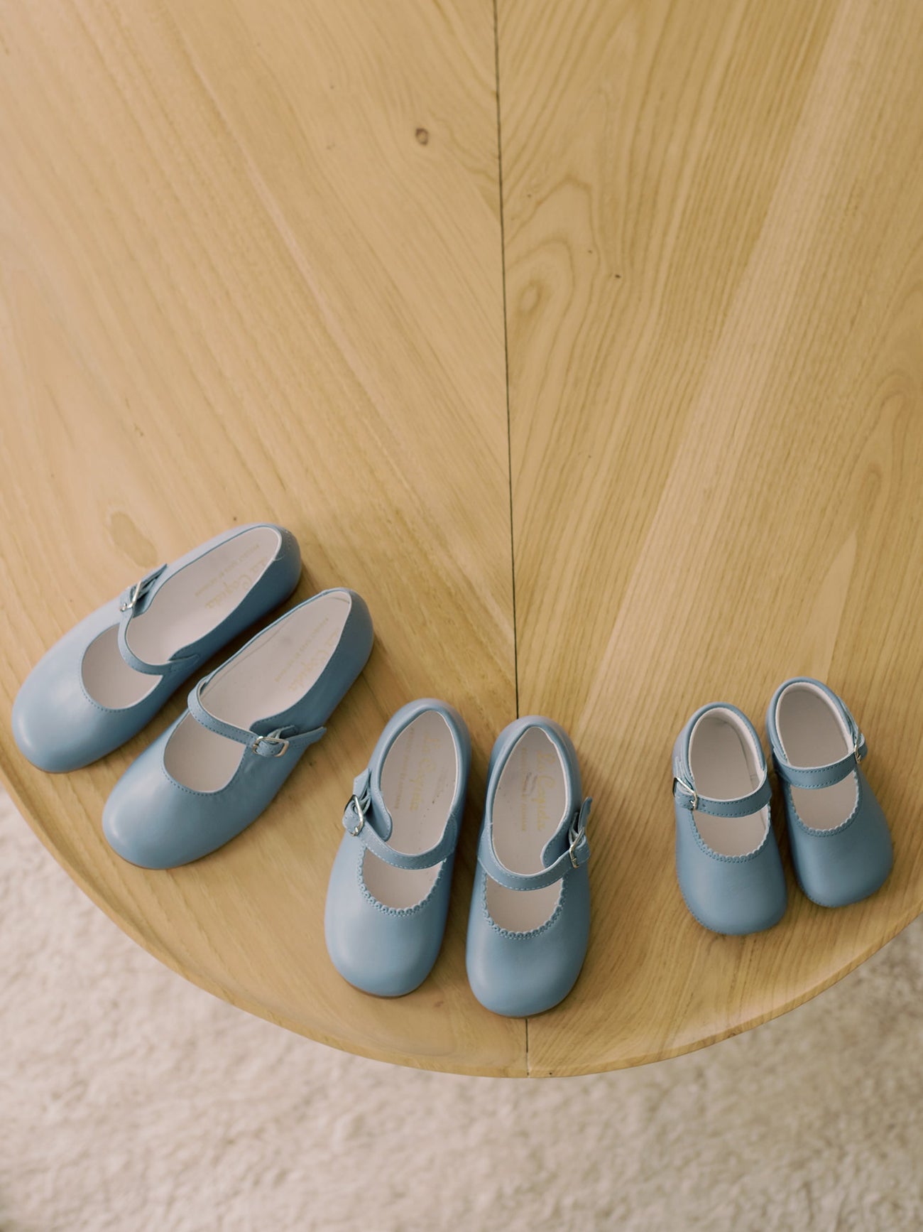 Dusty Blue Leather Toddler Mary Jane Shoes