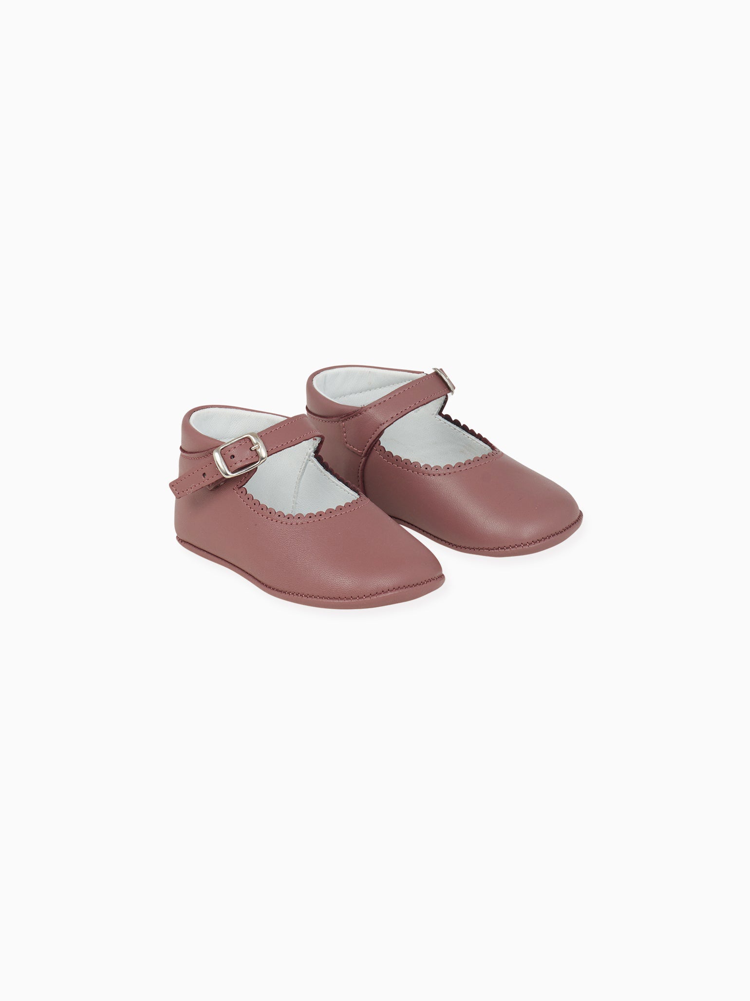 Dusty Pink Leather Baby Mary Jane Shoes