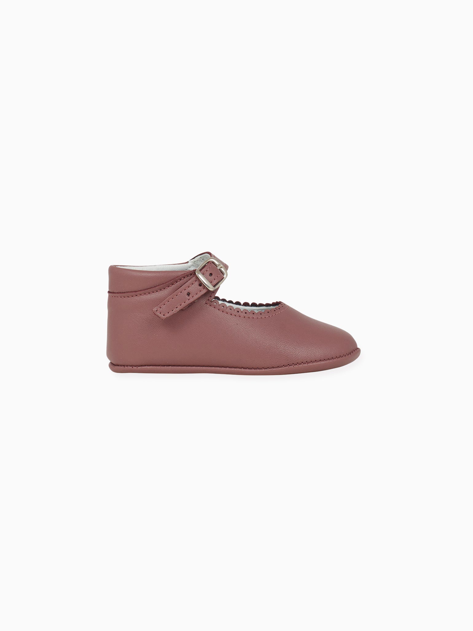 Dusty Pink Leather Baby Mary Jane Shoes