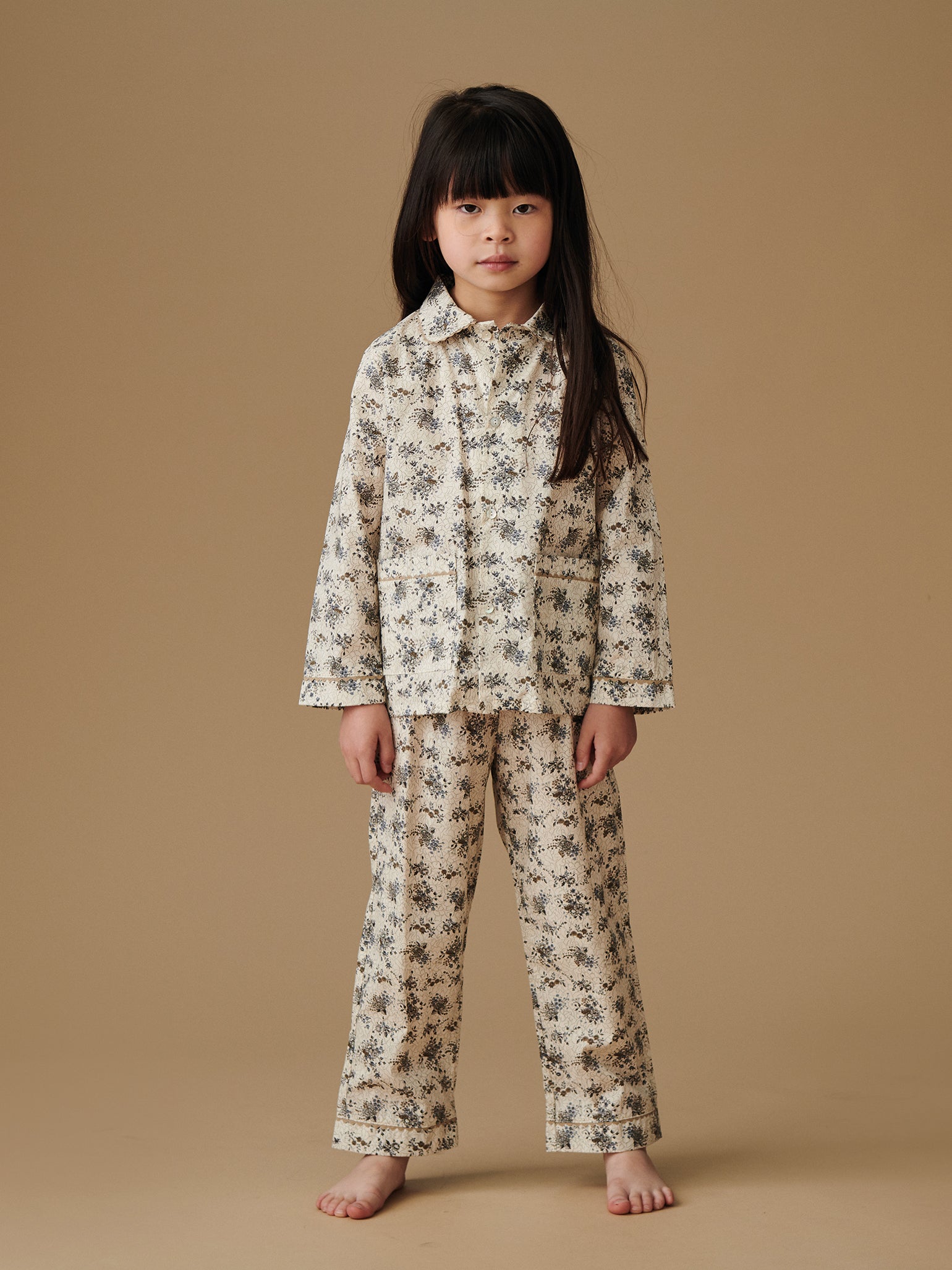 Ivory Floral Elena Girl Pyjamas La Coqueta Kids