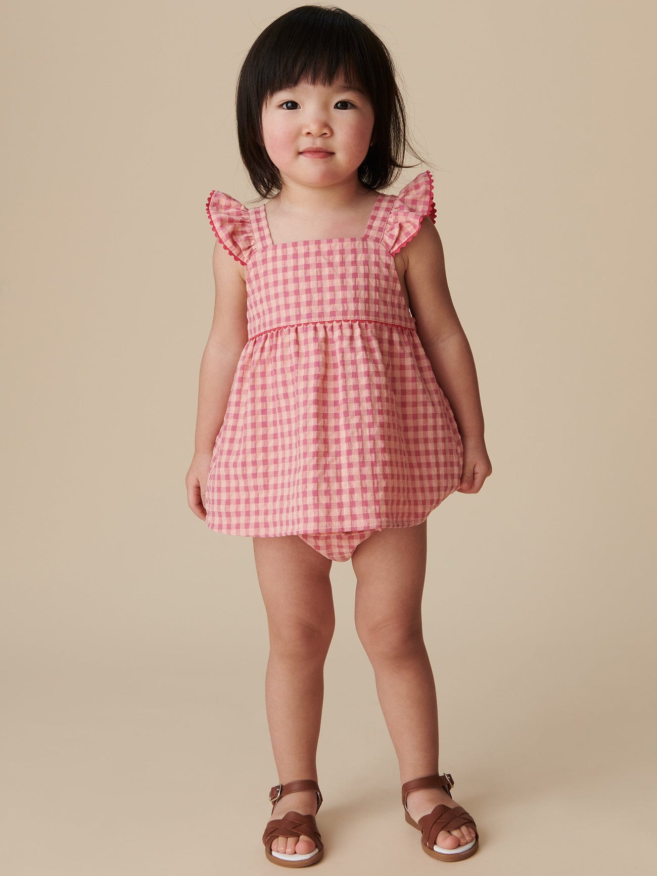 Pink Gingham Elicia Baby Girl Summer Set