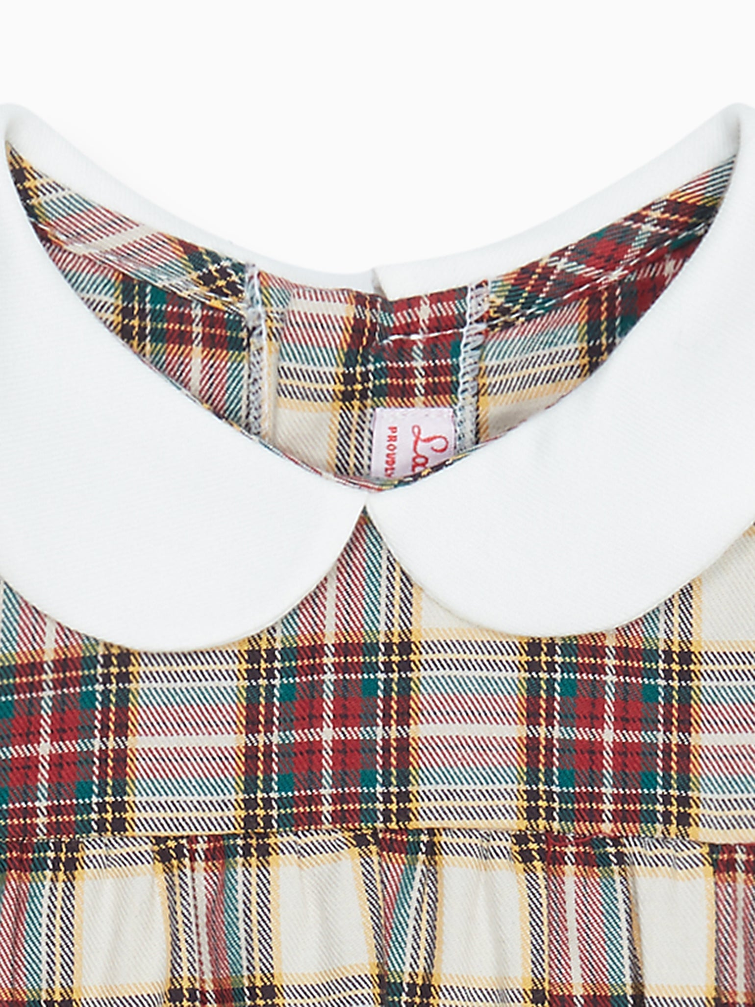 Ivory Tartan Elisa Long Sleeve Baby Shirt