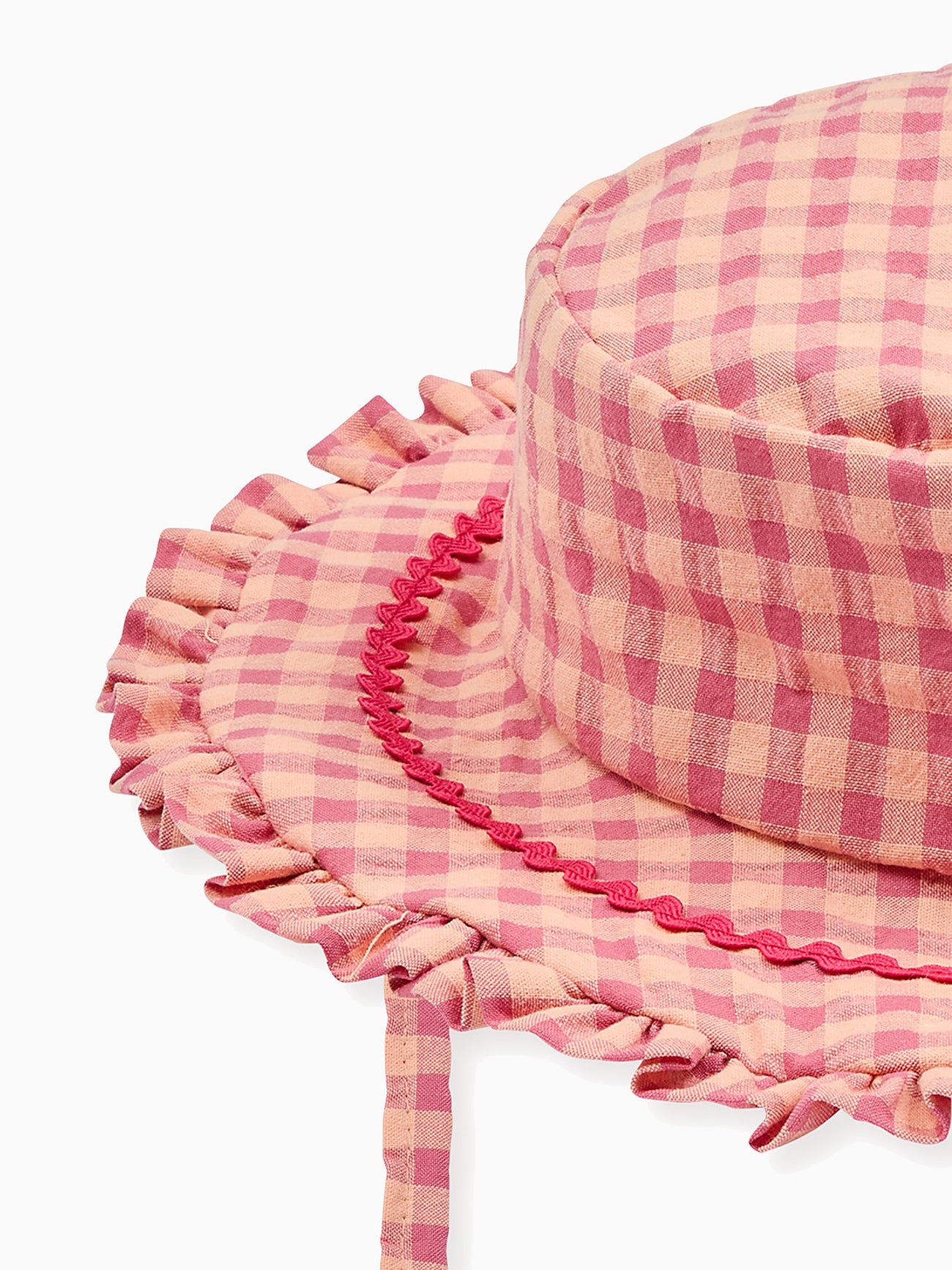 Pink Gingham Emilia Cotton Baby Girl Hat