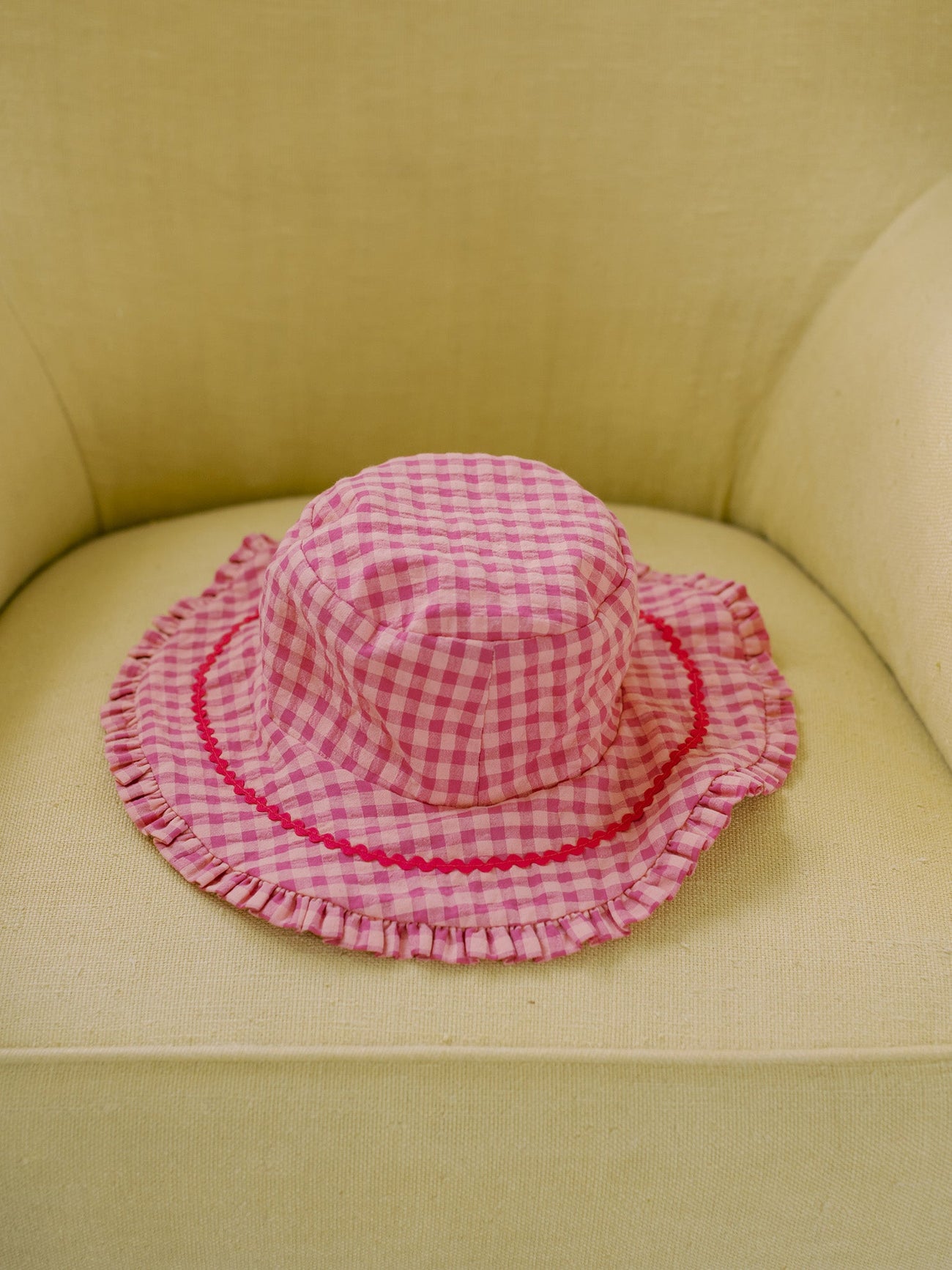 Pink Gingham Emilia Cotton Girl Hat