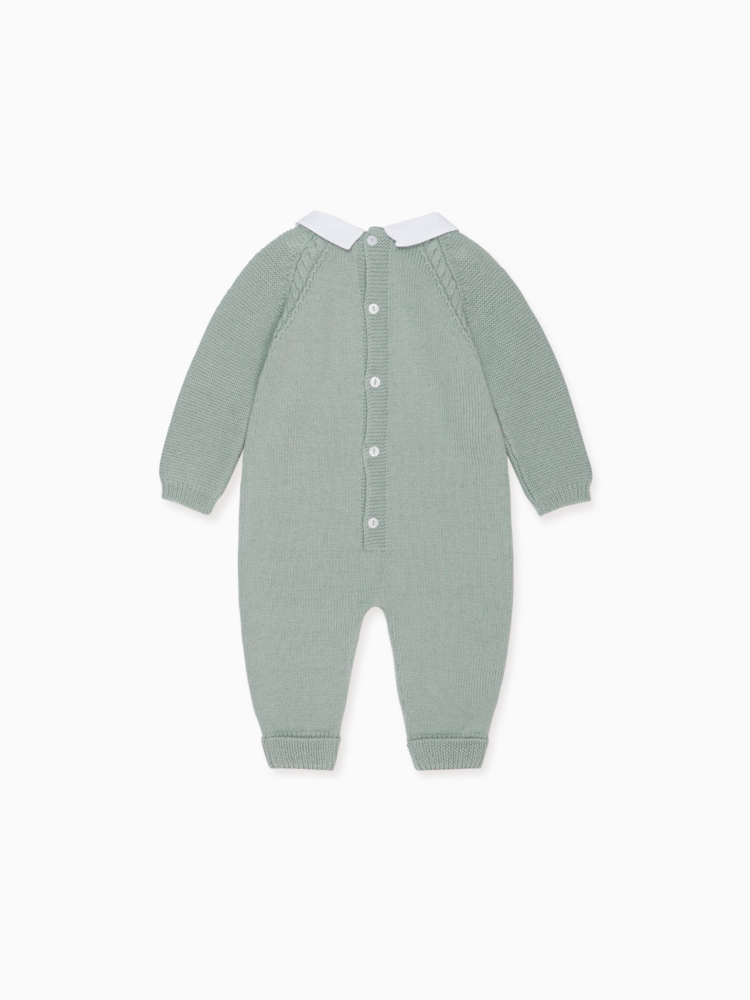 Sage Green Emilio Merino Baby Playsuit