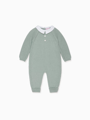 Sage Green Emilio Merino Baby Playsuit