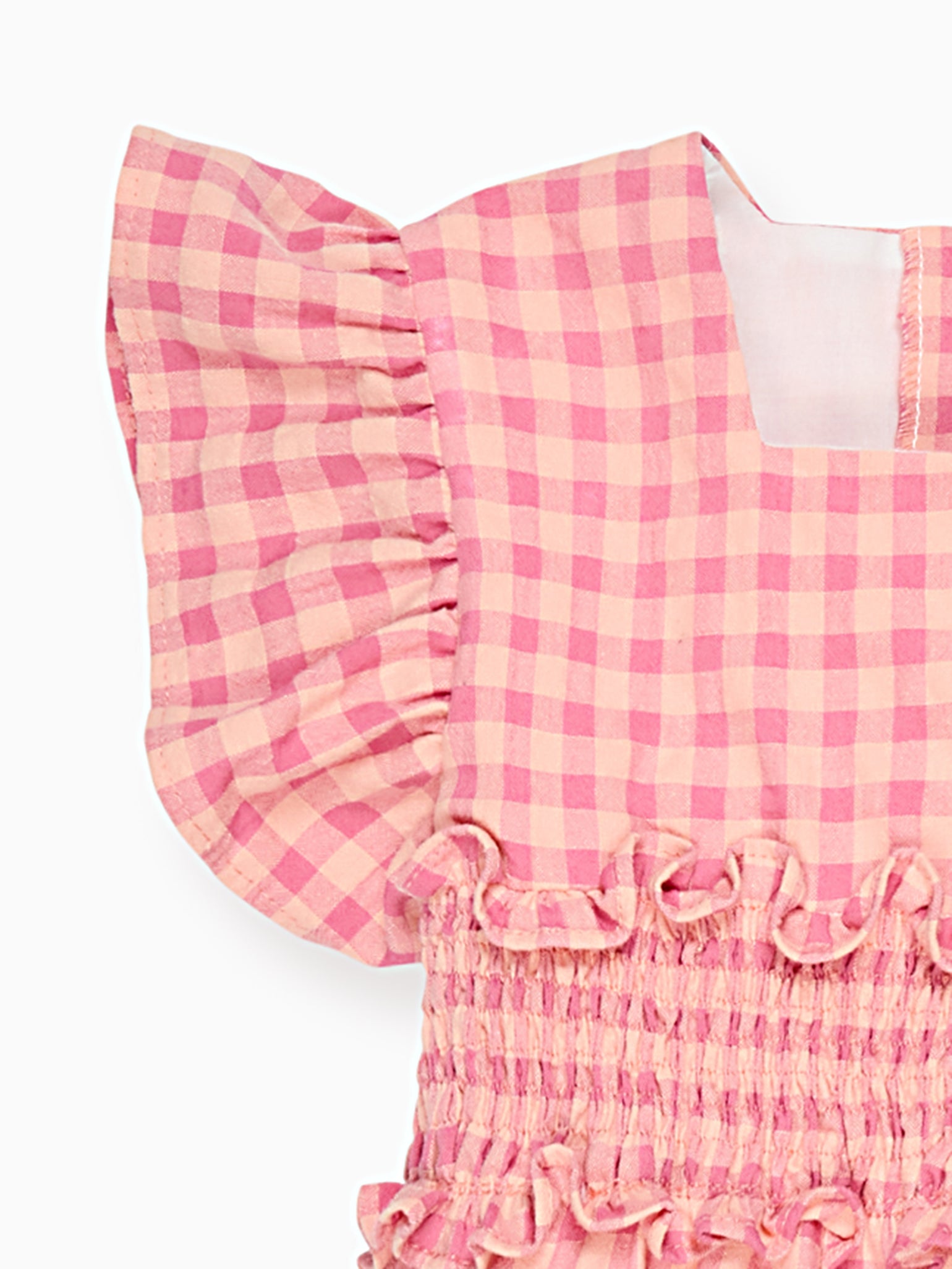 Pink Gingham Esmeralda Smocked Waist Dress