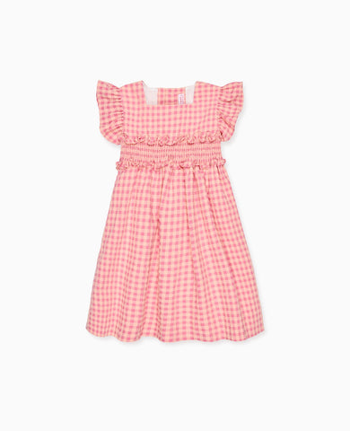 Pink Gingham Esmeralda Smocked Waist Dress