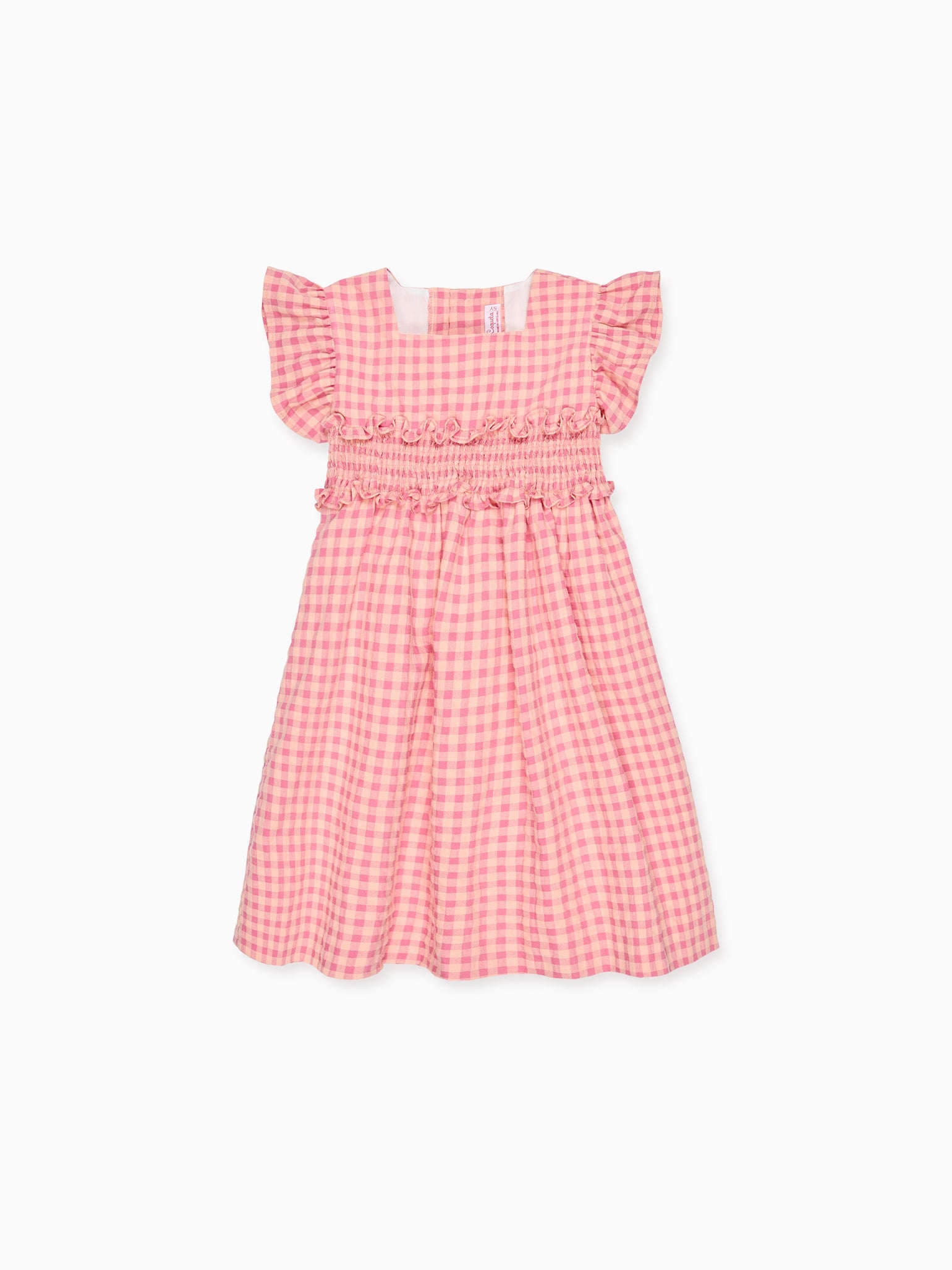 Pink Gingham Esmeralda Smocked Waist Dress