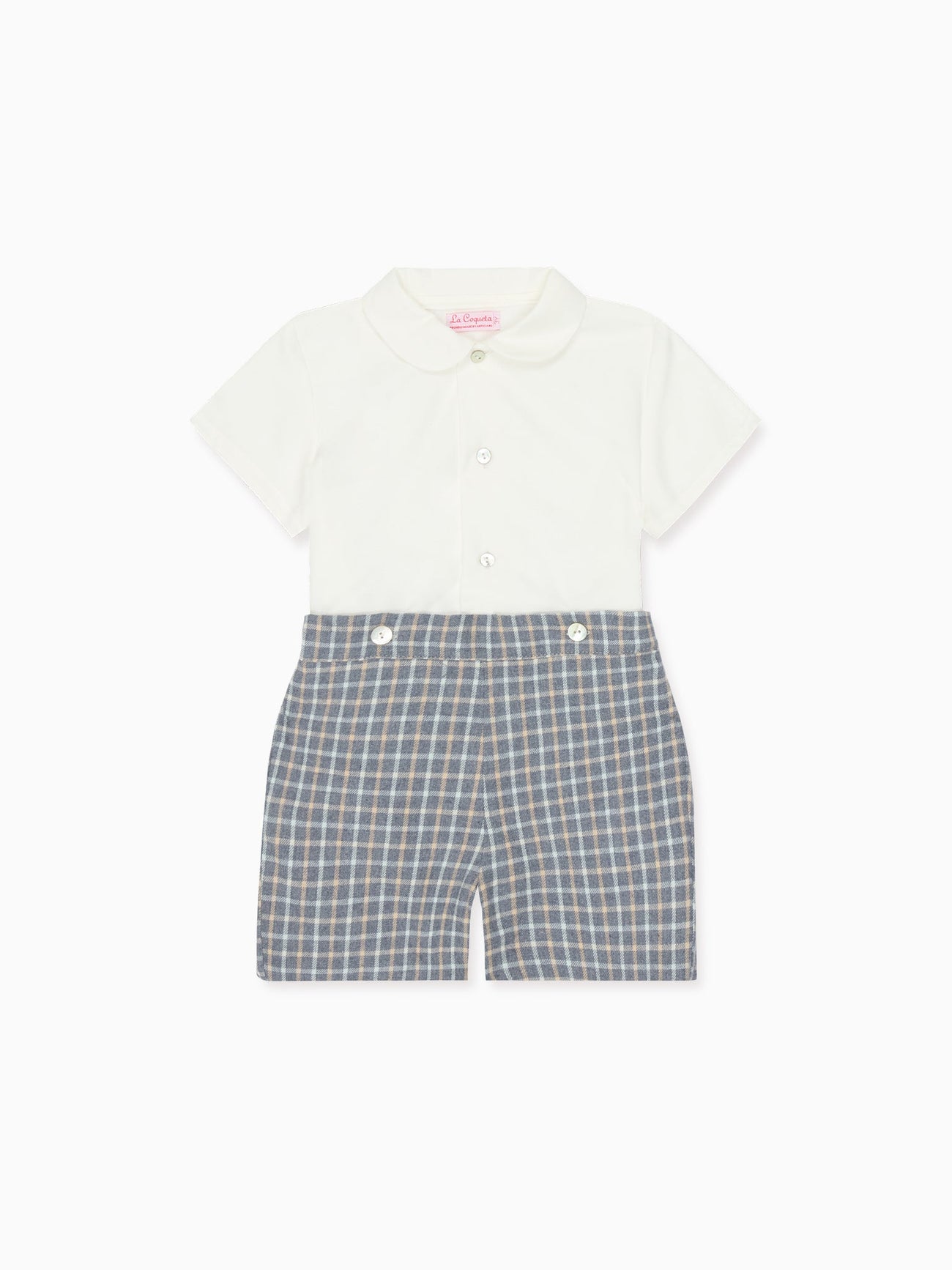 Grey Check Espiga Baby Boy Set