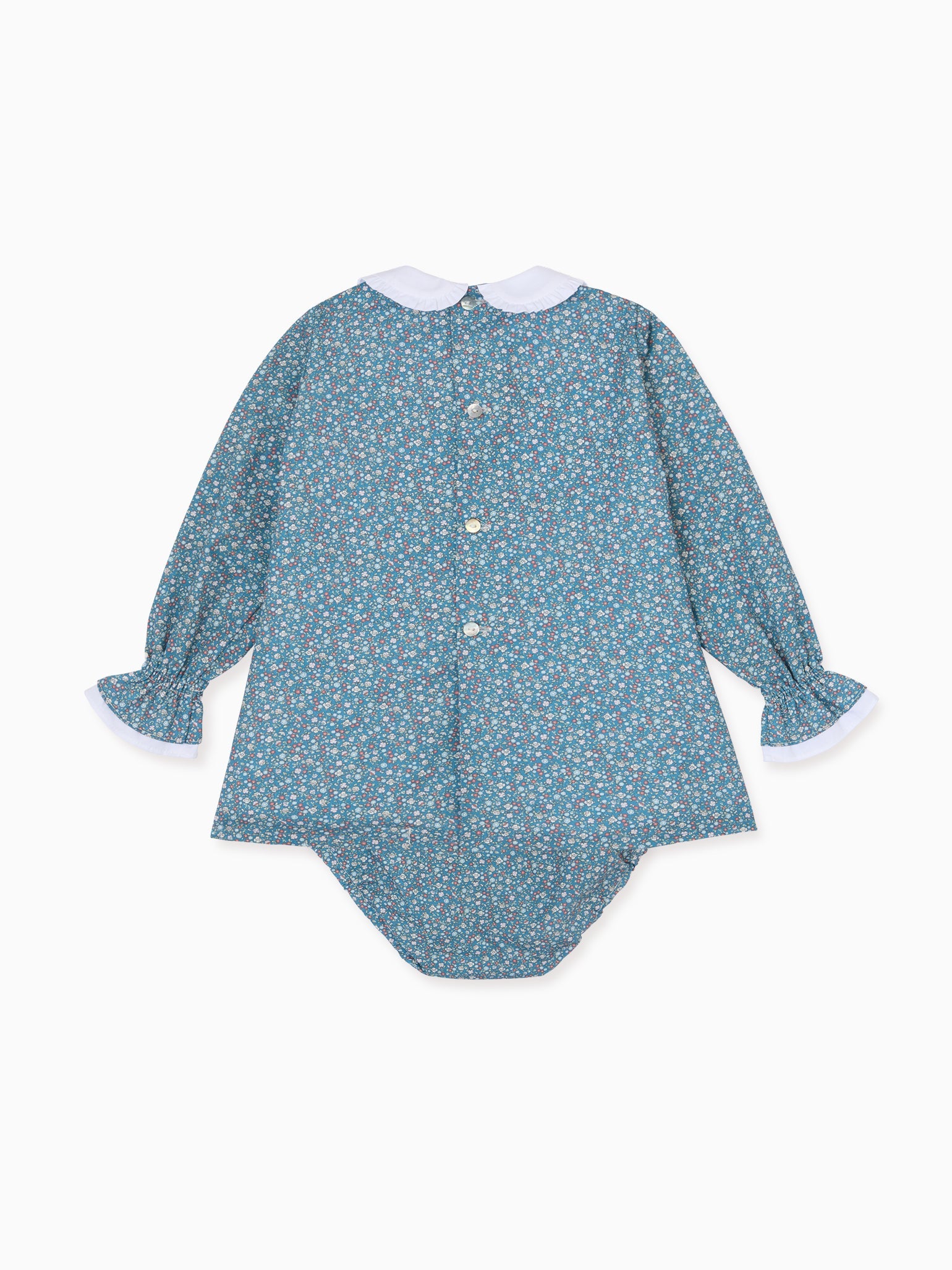 Navy Floral Eugenia Baby Girl Hand-Smocked Set