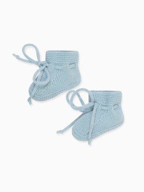 Blue Evita Cashmere Baby Booties