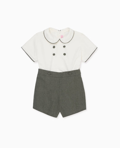 Olive Check Fantino Baby Boy Set