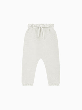 Ivory Fino Cotton Baby Knitted Trousers