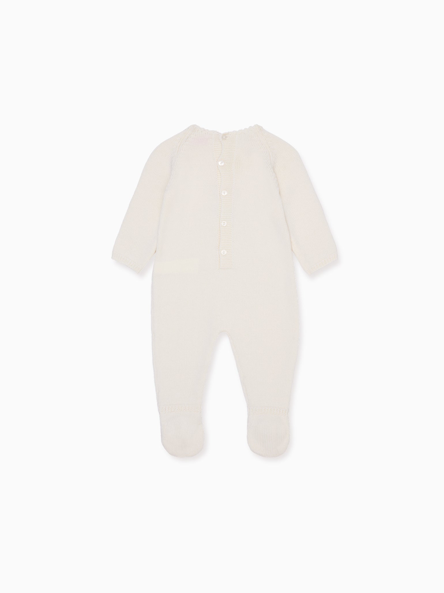 Ivory Flor Merino Baby Girl Knitted Playsuit