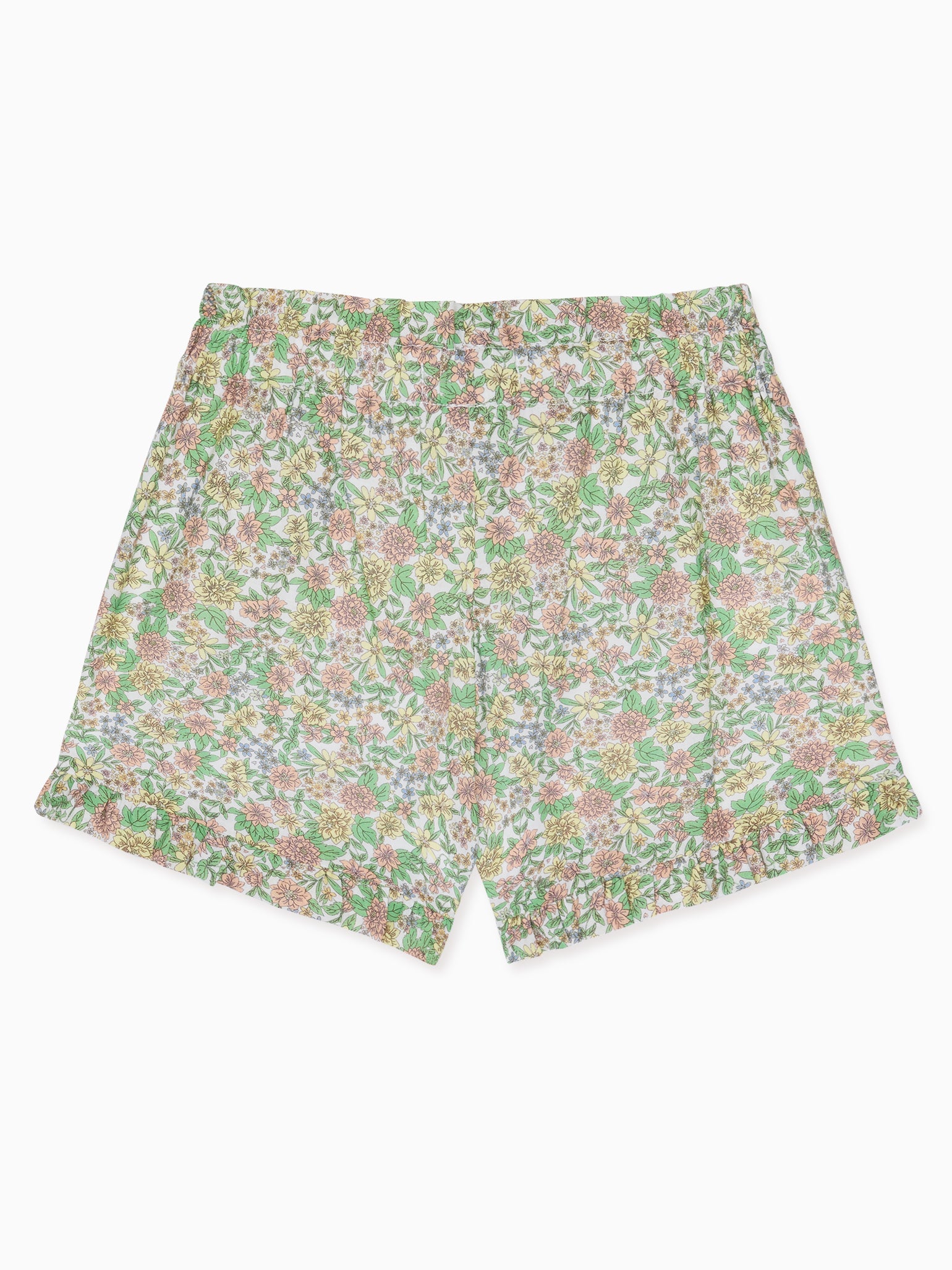 Orange Floral Flores Baby Girl Shorts