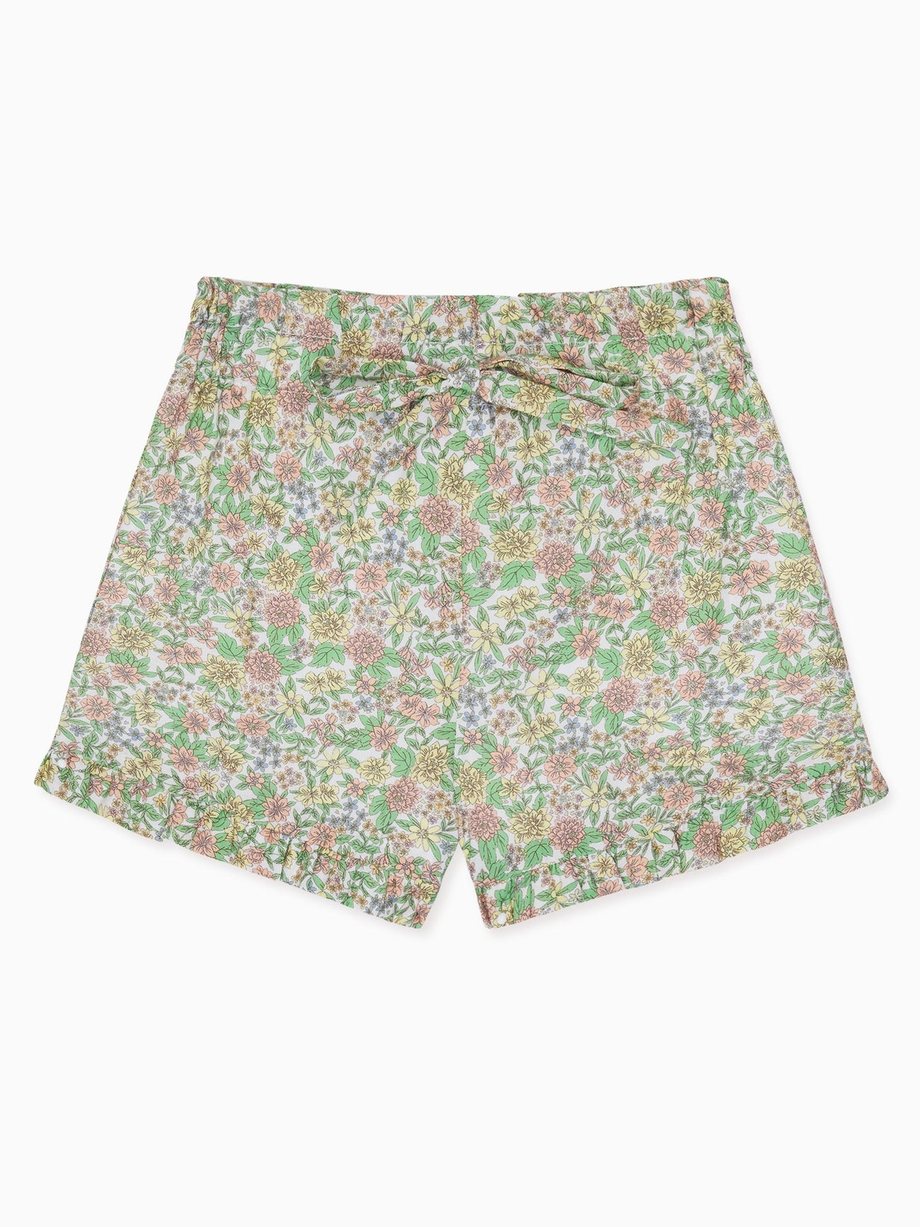 Orange Floral Flores Baby Girl Shorts