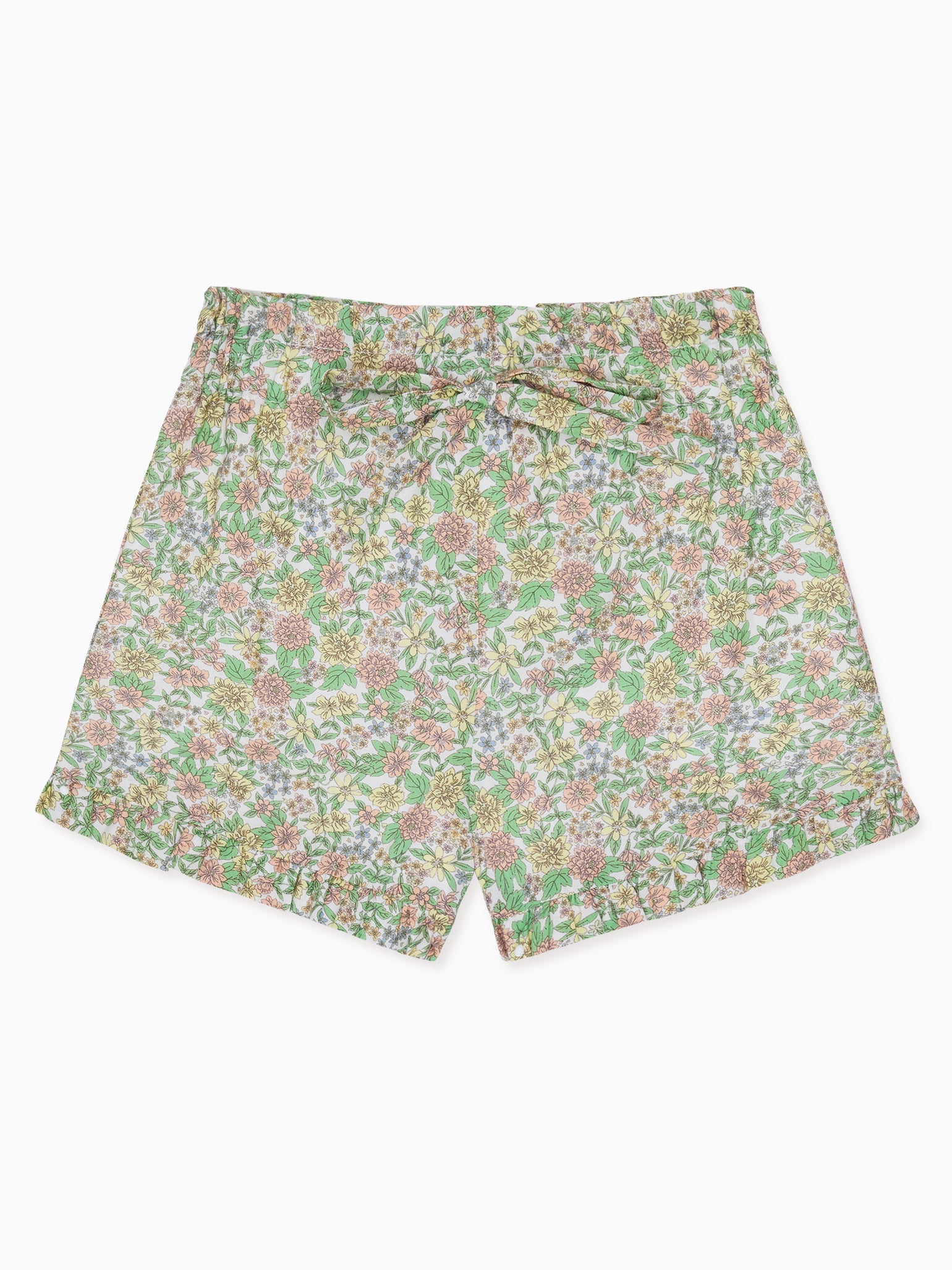 Orange Floral Flores Baby Girl Shorts