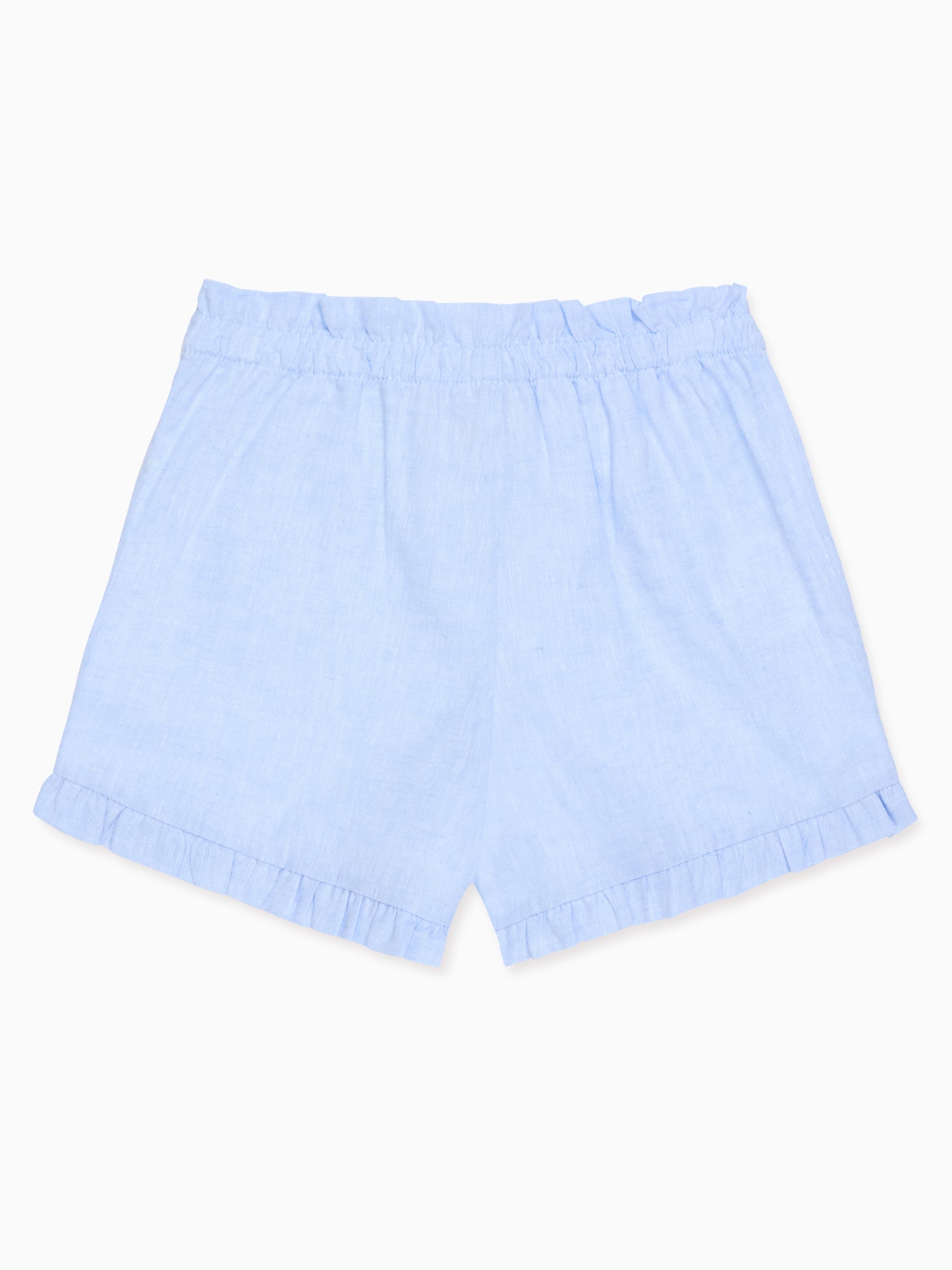 Light Blue Flores Cotton Girl Shorts