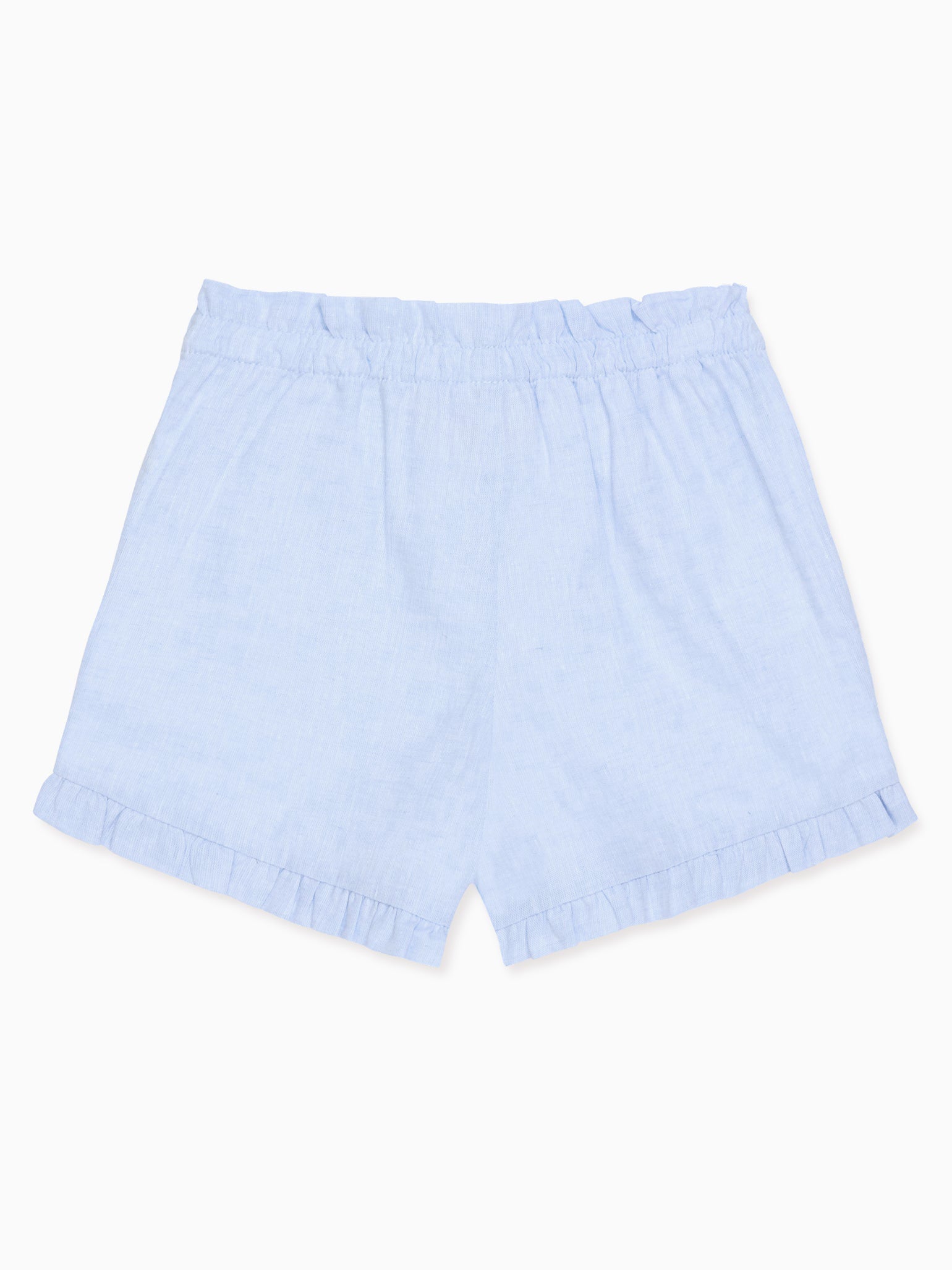 Light Blue Flores Cotton Girl Shorts