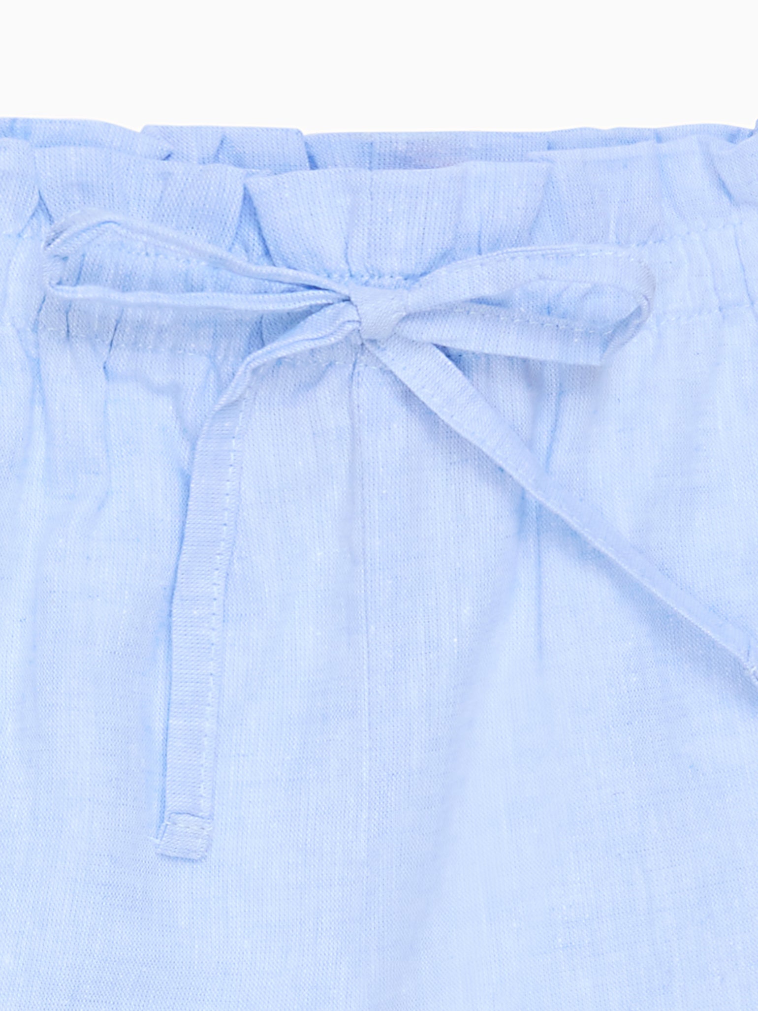 Light Blue Flores Cotton Girl Shorts