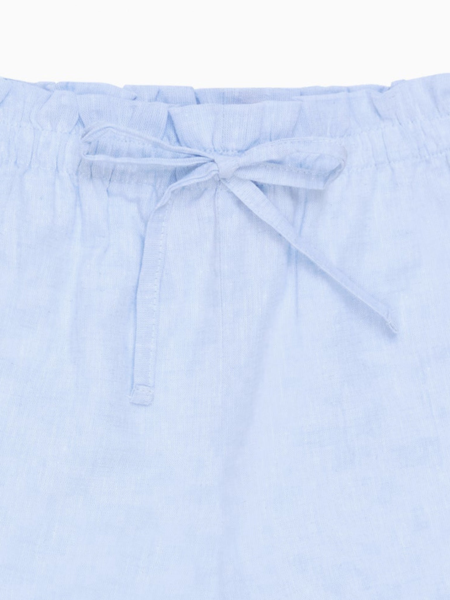 Light Blue Flores Cotton Girl Shorts