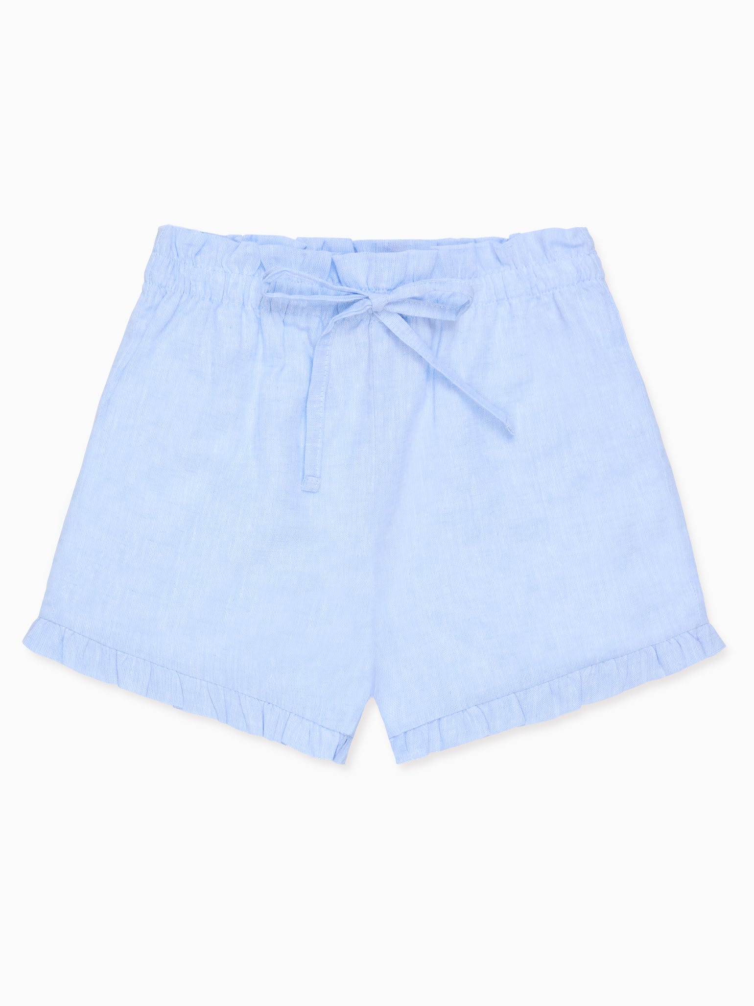 Light Blue Flores Cotton Girl Shorts