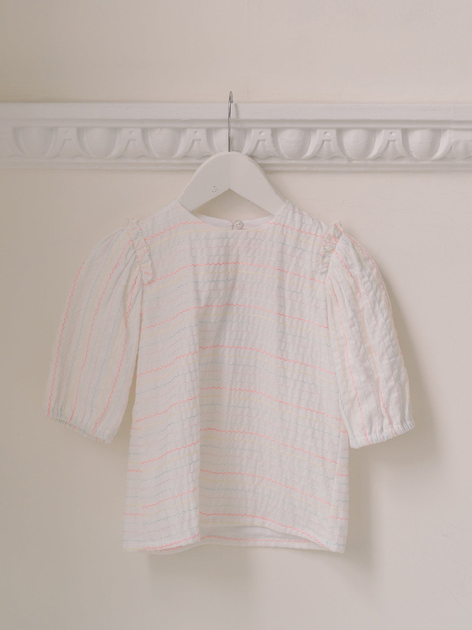 White Neon Stripe Francesca Girl Shirt