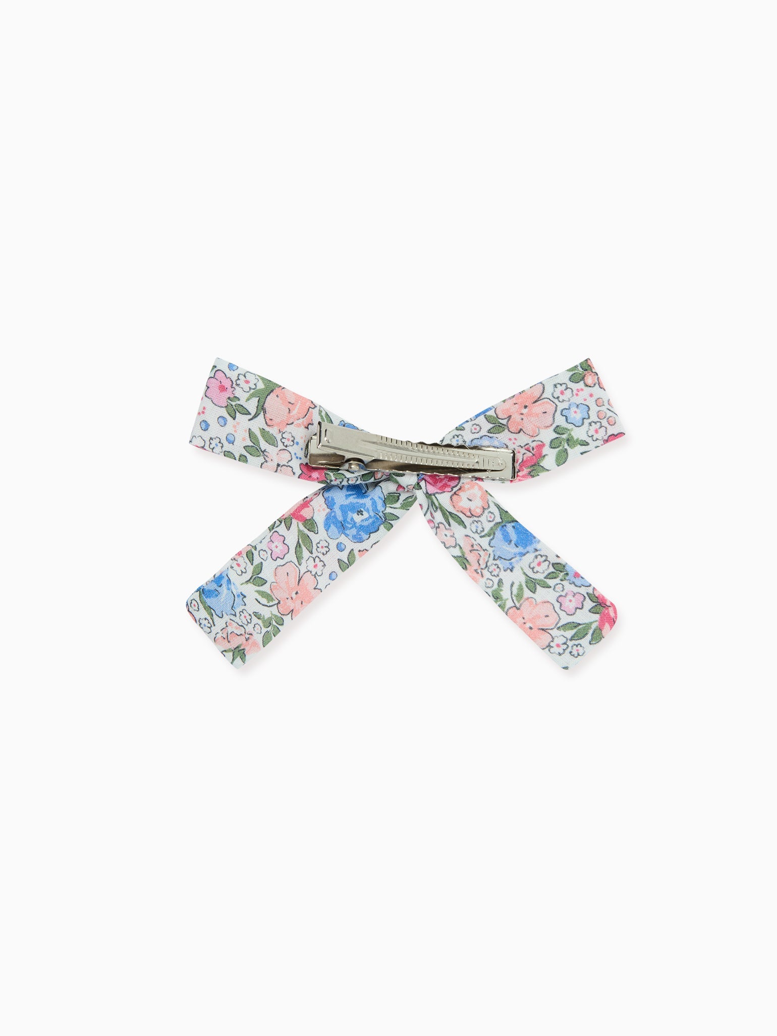 Fuchsia Floral Girl Soft Ribbon Bow Clip