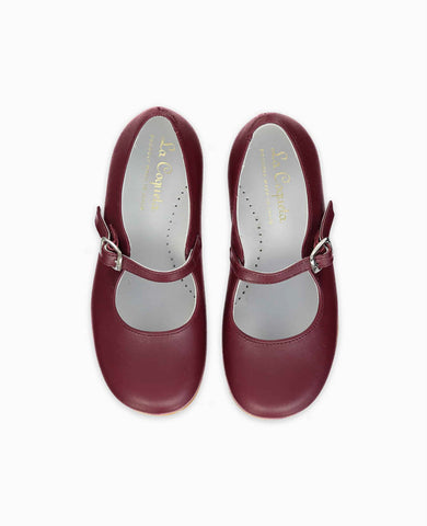 Burgundy Leather Girl Mary Jane Shoes