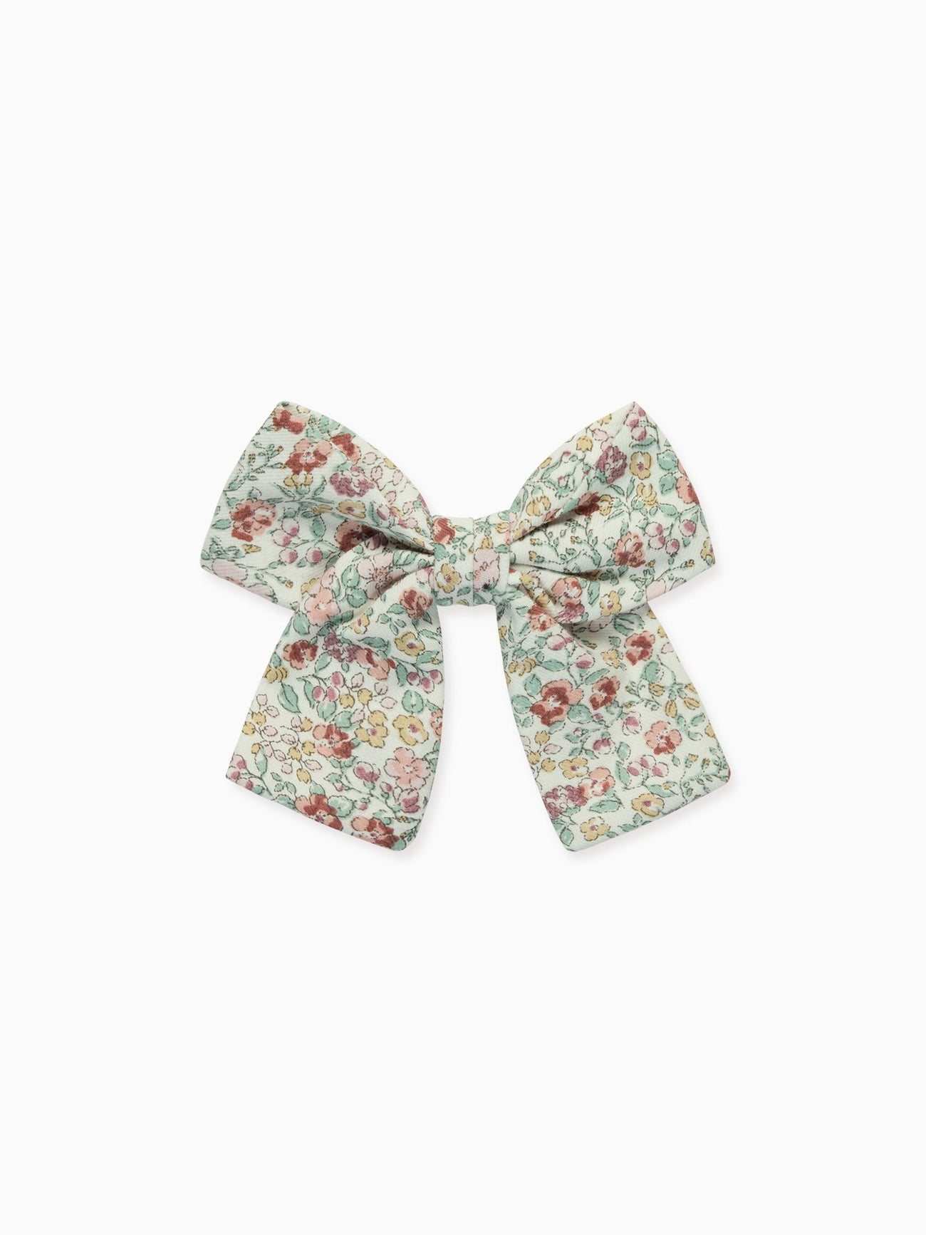Ivory Floral Girl Large Bow Clip