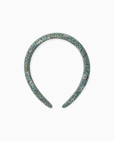 Blue Floral Girl Wide Headband