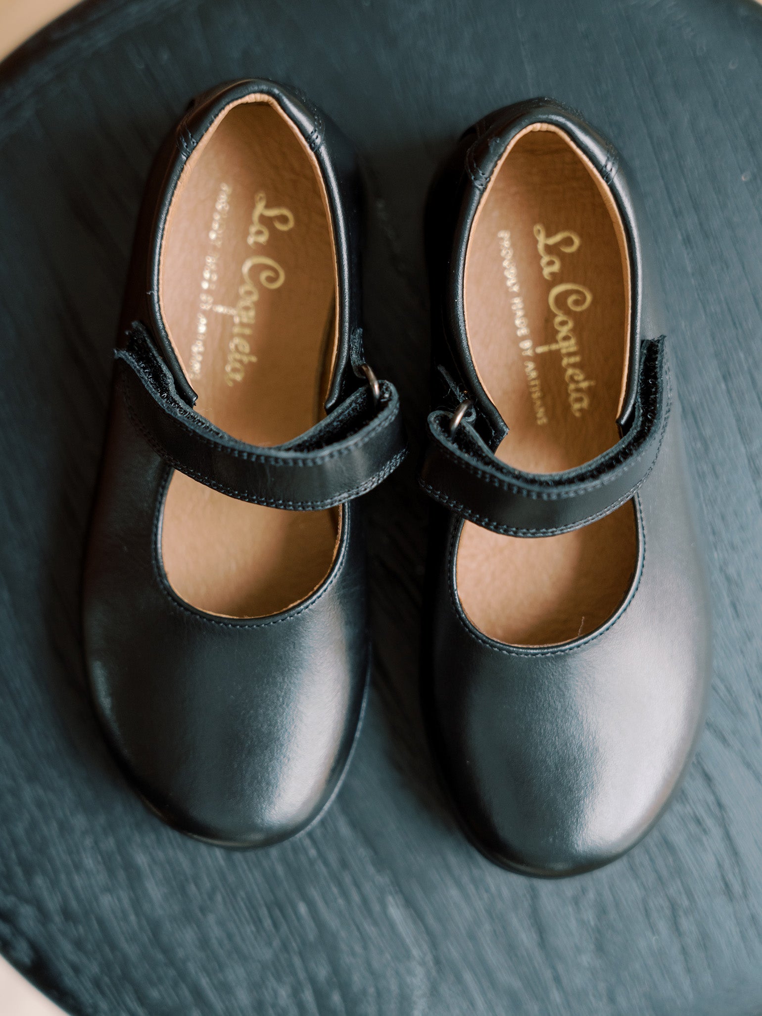 Black Leather Girl Classic School Shoes