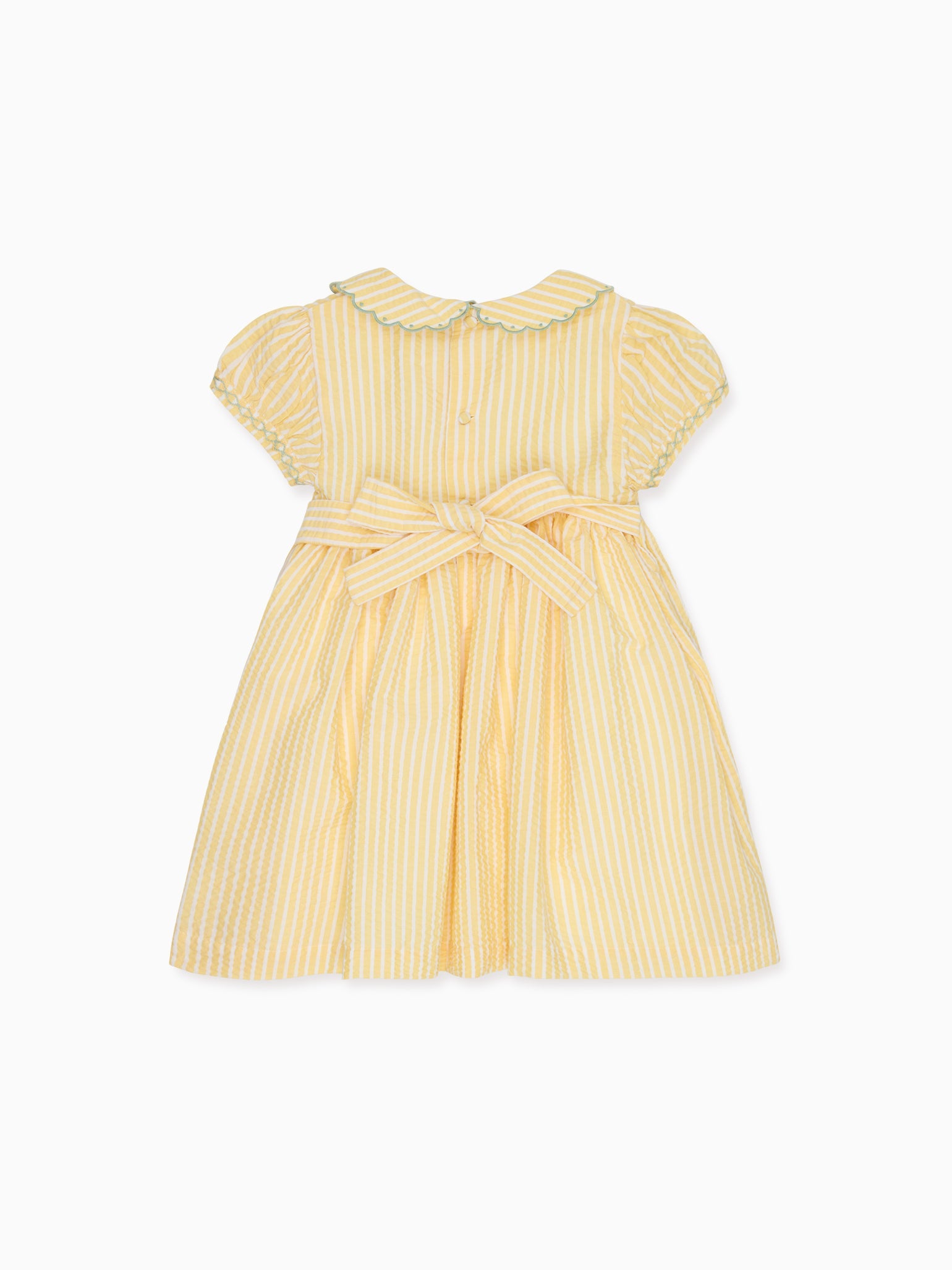 Lemon Stripe Gisella Girl Hand-Smocked Dress