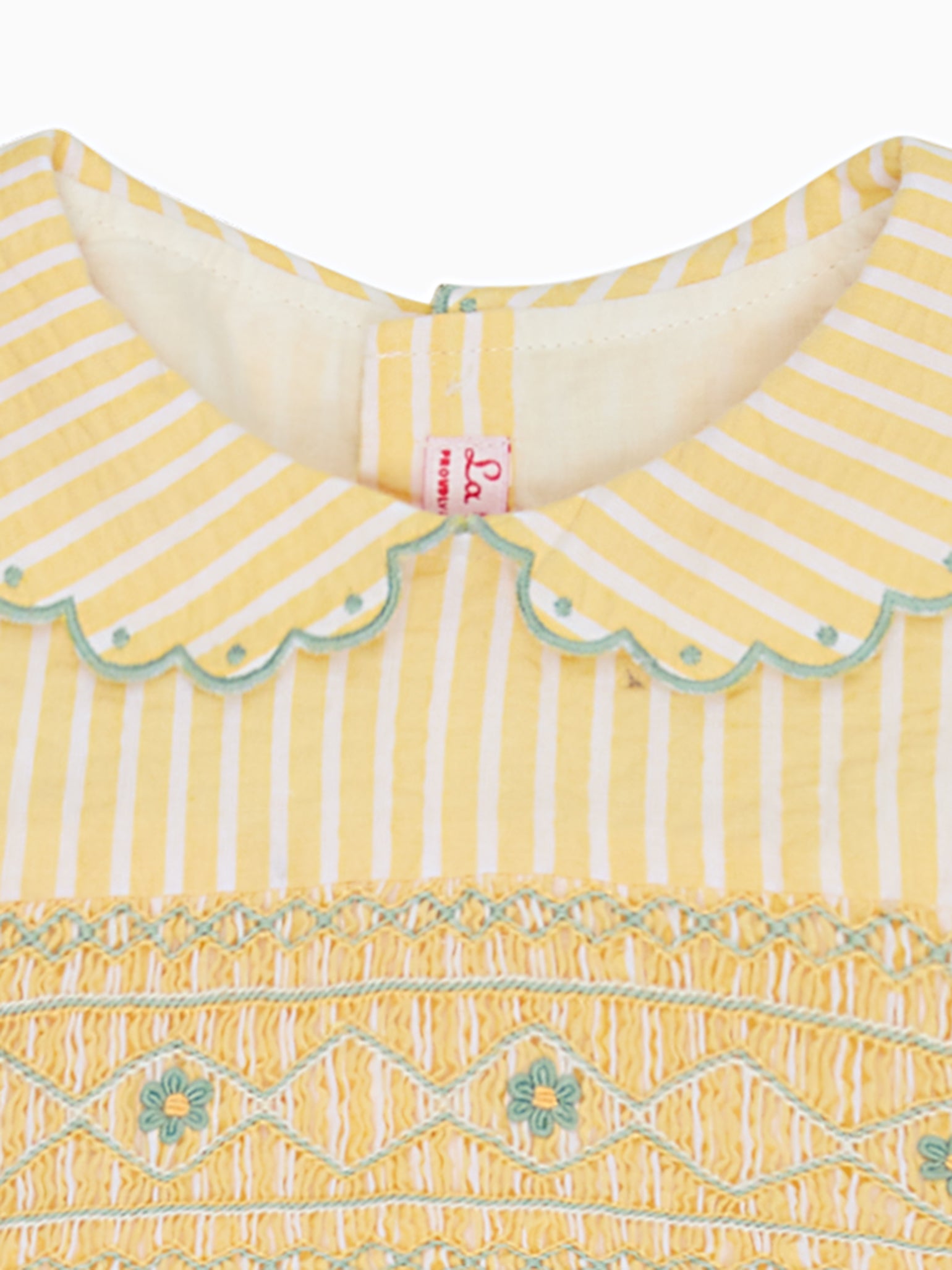 Lemon Stripe Gisella Girl Hand-Smocked Dress