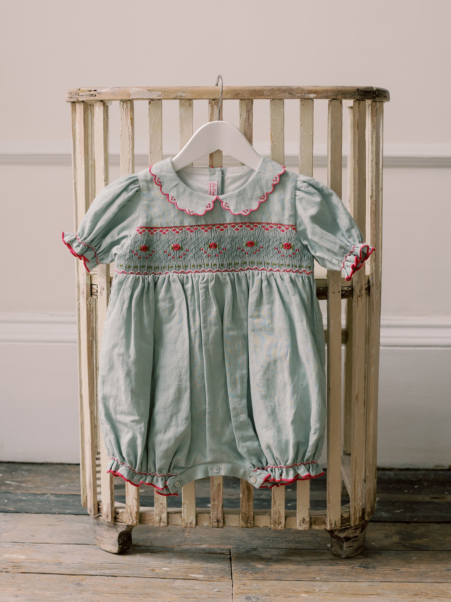 Sage Gisella Baby Girl Hand-Smocked Romper