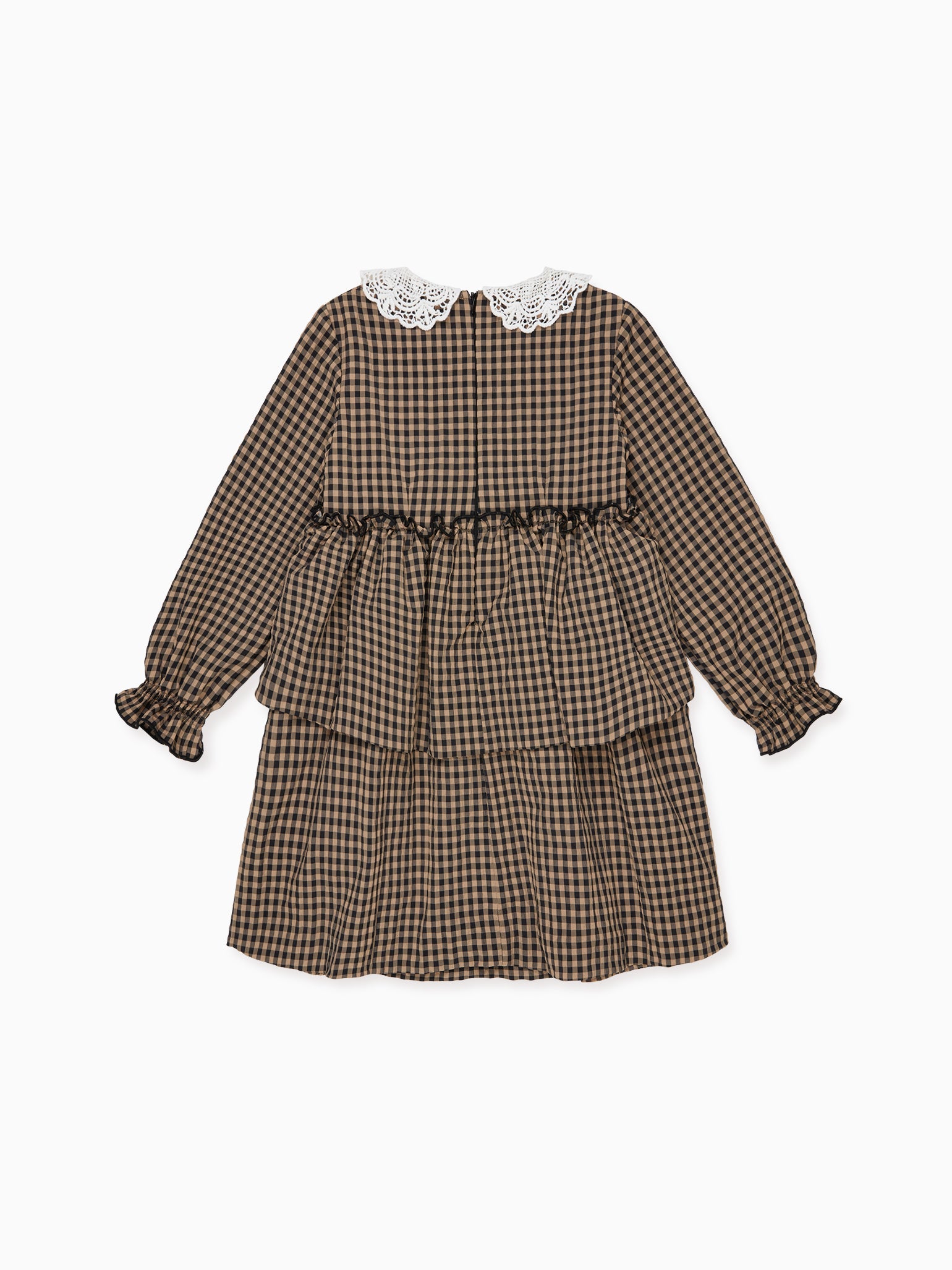 Taupe Gingham Gloria Girl Dress