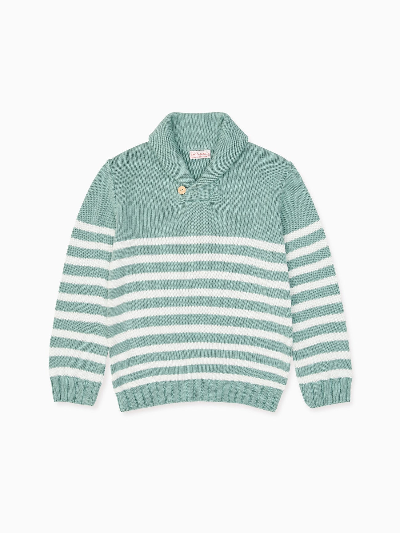 Sage Stripe Goyo Cotton Boy Jumper