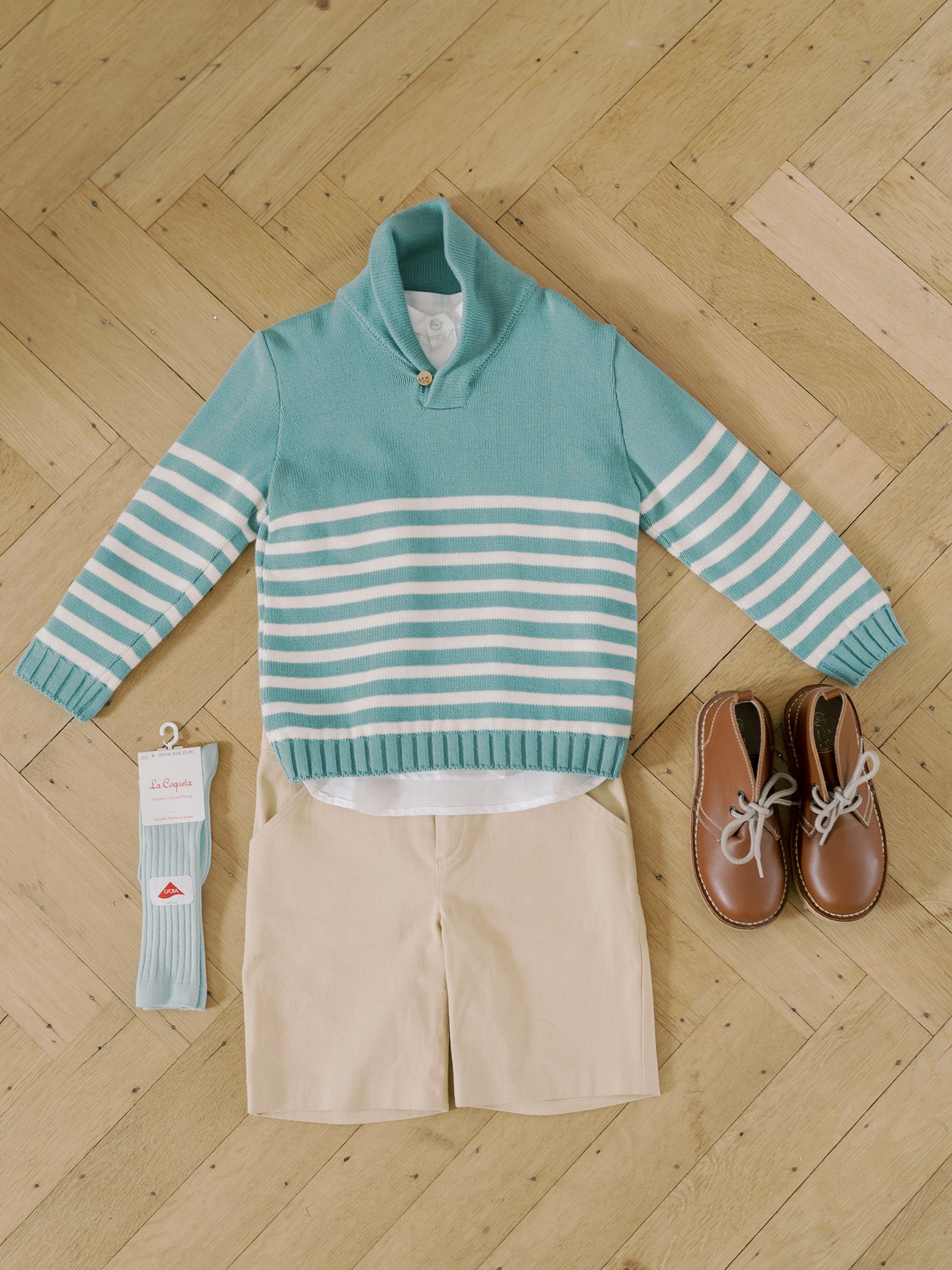 Sage Stripe Goyo Cotton Boy Jumper