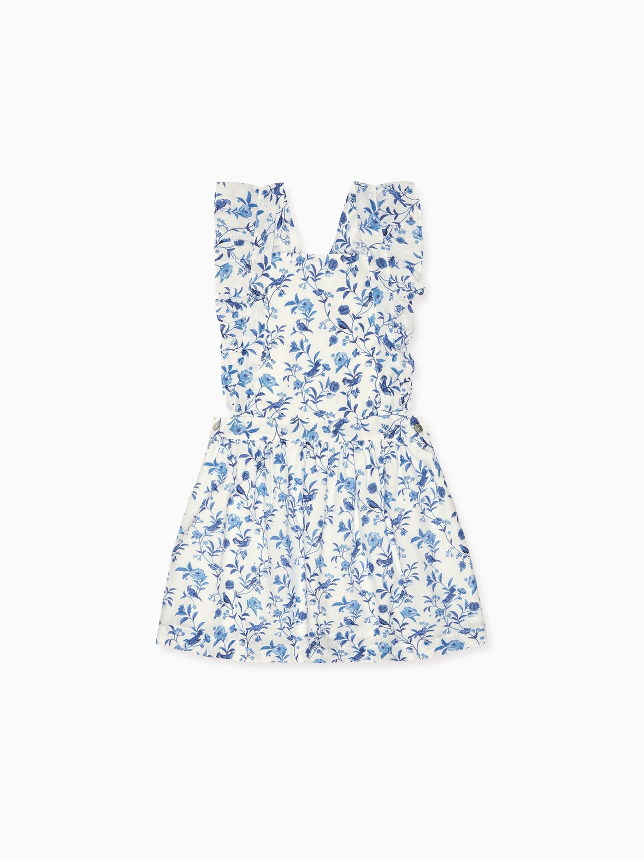 Blue Bird Floral Hebe Girl Pinafore Skirt